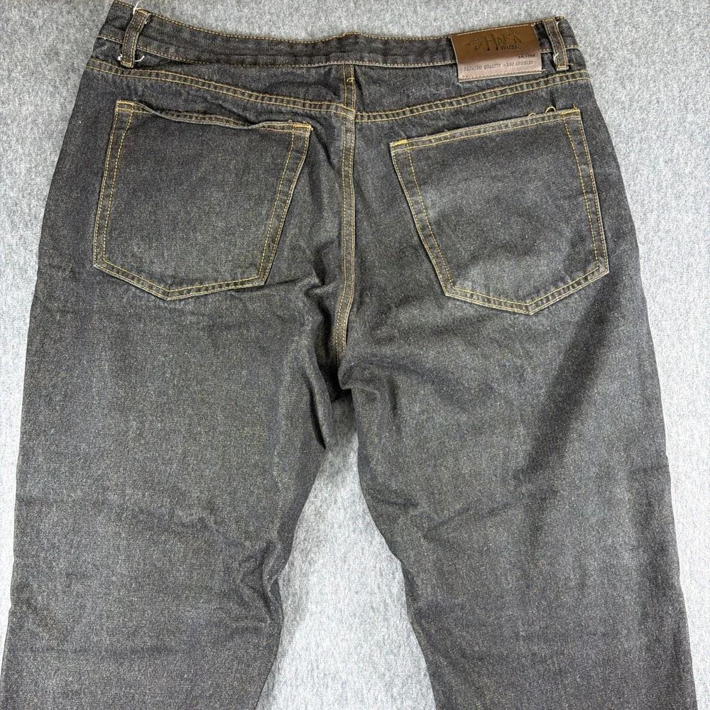 Shaka Wear Jeans Mens 40x29 Black Y2K Grunge Baggy Raw Denim